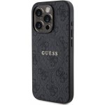 Guess PU Leather 4G Colored Ring MagSafe iPhone 15 Pro černé – Zboží Živě
