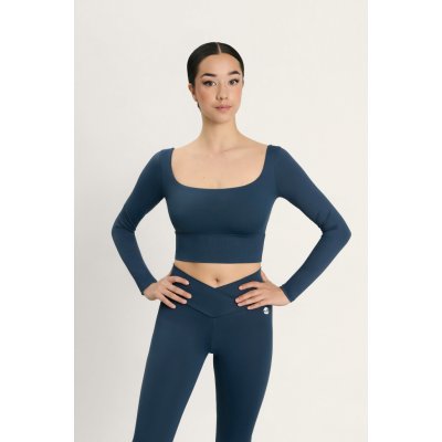 Fitness crop top Intermezzo s dlouhým rukávem 6655 modrá – Zboží Dáma