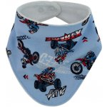 Esito slintáček bavlna potisk motorky na modré – Sleviste.cz