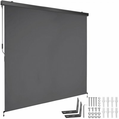 tectake 406148 svislá markýza eloise se 2 nástěnnými držáky - 200 x 250 cm,tmavě šedá – Zboží Mobilmania