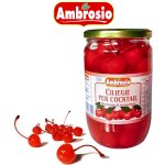 Ambrosio koktejlové třešně v marasku se stopkou 750 g – Zboží Dáma