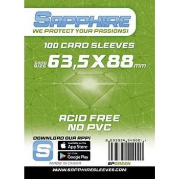 Sapphire Sleeves Green Standard Card Game 63,5 x 88 mm obaly 100 ks