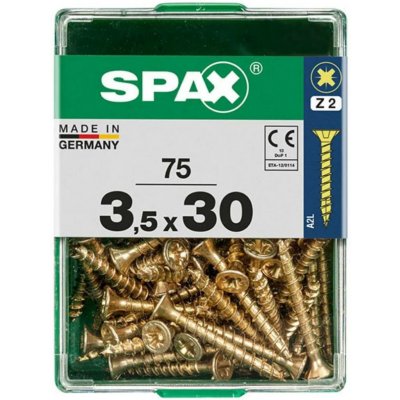 Spax Uni vrut zápust.hlava PZ/Z2 4CUT a plným závitem Yellox 35 x 30 mm 75 ks – Hledejceny.cz