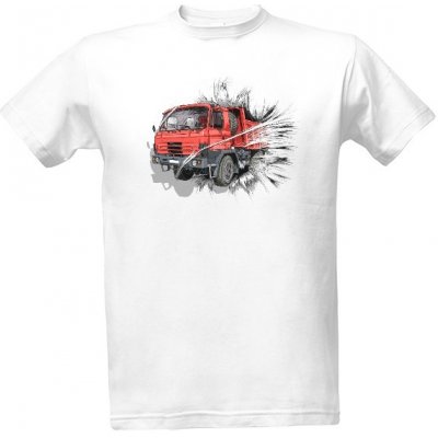 Tričko s potiskem Náklaďák TATRA T815-2 S1 6x6 pánské bílá – Zboží Dáma