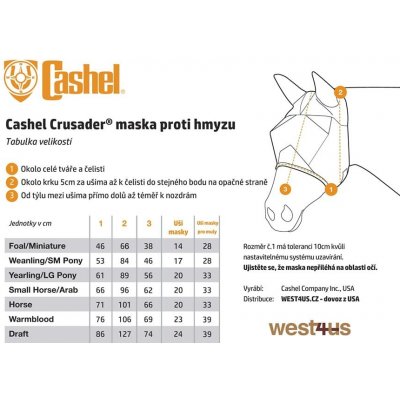CASHEL Crusader Maska Fly Mask with Ears Orange – Zboží Dáma