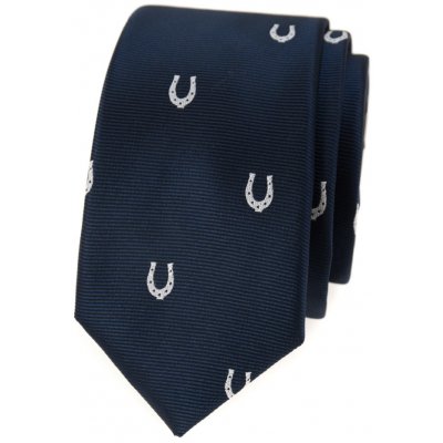 Avantgard kravata Lux Slim Modrá podkovy 571 81190 – Zboží Dáma