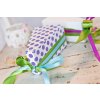 Svatební cukrovinka Krabičky na výslužky - fialové s puntíky