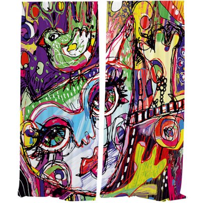 IMPAR Závěsy Cat art (Rozměr : 140x250, Materiál: Interlock) – Hledejceny.cz