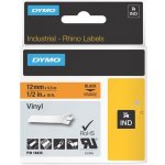 Dymo Rhino 18435, S0718490, 12mm x 5,5m černý tisk / oranžový podklad, originální páska – Zboží Živě