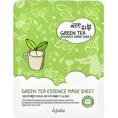 Esfolio Pure Skin Green Tea Essence Mask Sheet Textilní maska se zeleným čajem 25 ml – Zboží Dáma