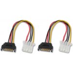 AKASA SATA redukce napájení na 4pin Molex, 15cm, 2ks v balení – Zboží Živě