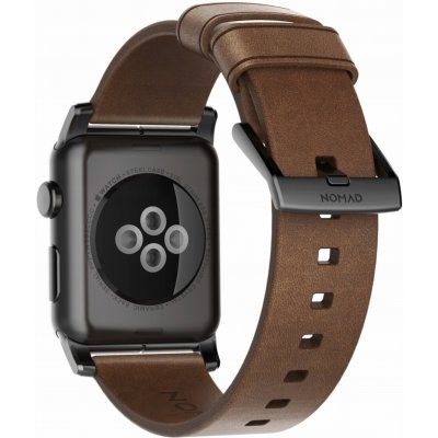 Nomad Modern kožený řemínek Apple Watch černý NM1A4RBM00 – Zboží Mobilmania