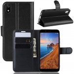 Litchi PU kožené peněženkové pouzdro na mobil Xiaomi Redmi 7A - černé – Zboží Živě