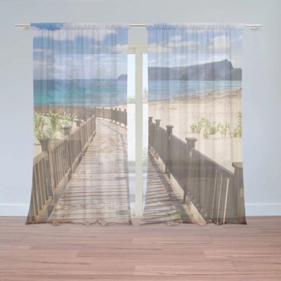 Sablio Záclony Chodníček na pláž: 2ks 150x250cm – Hledejceny.cz