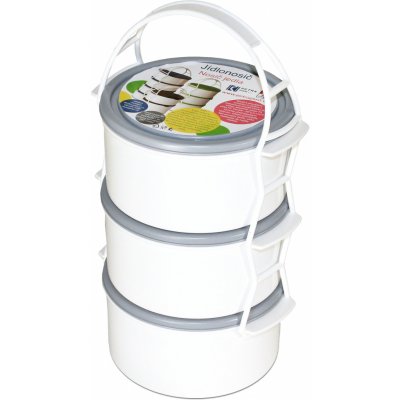 PETRAplast Plastový jídlonosič 3X1 l Barva: Krémová – Hledejceny.cz