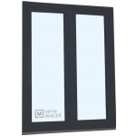 Knipping Balkonové dveře 150 x 220 cm O+OS s jednostrannou klikou madýlkem a PVC rámem pravé antracit/bílá – Zboží Mobilmania