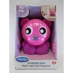 Playgro Usínací lampička medvídek s projektorem růžový – Zboží Dáma