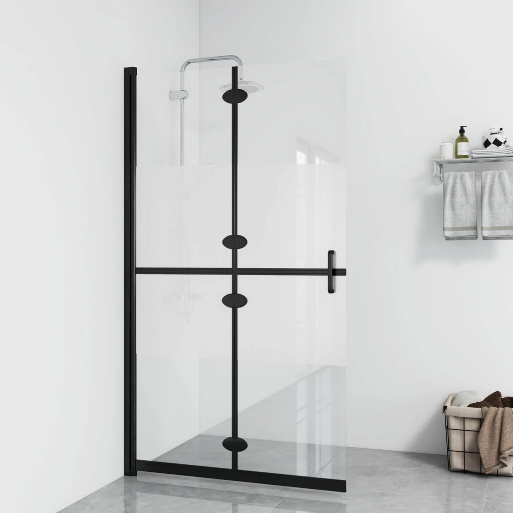 vidaXL Skládací sprchová zástěna napůl mléčné ESG sklo 80 x 190 cm