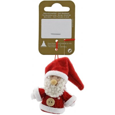 GEROMA Vánoční ozdoba Santa Claus plast a látka bílo-červený 5 cm – Hledejceny.cz