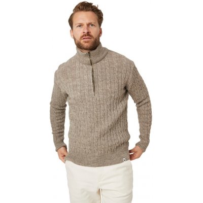 Peregrine Cable Zip Neck Jumper rolák se zapínáním na zip Oak – Zboží Mobilmania