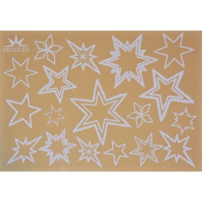 DECOLED Vánoční samolepky na okna A3 hvězdy – Sleviste.cz