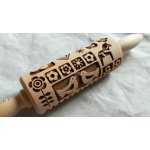 GoodyWoody Dřevěný embosovaný váleček na sušenky s folklórním vzorem – 24 cm – Hledejceny.cz