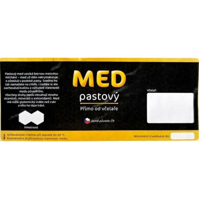 Etiketa na med samolepící - PASTOVÝ černý – Hledejceny.cz