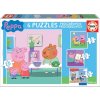 Puzzle EDUCA Prasátko Peppa 4v1 12,16,20,25 dílků