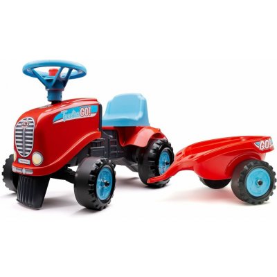 Falk traktor Go Farm červené s volantem a valníkem – Hledejceny.cz