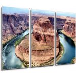 Obraz 3D třídílný - 105 x 70 cm - Horseshoe Bend colorado proud omega flux – Sleviste.cz