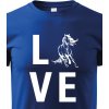 Dětské tričko dětské tričko Láska ke koním, modrá