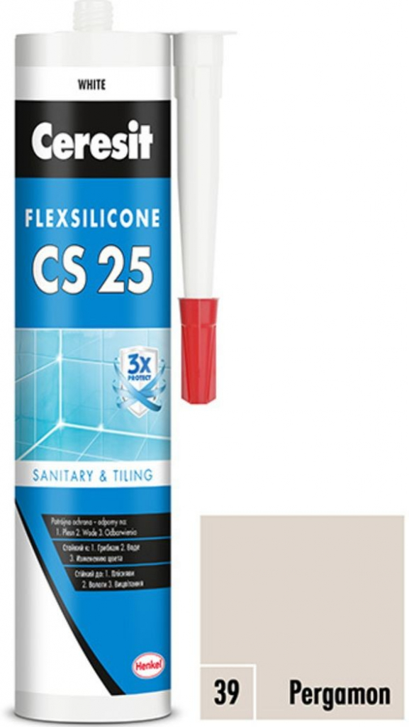CERESIT CS 25 sanitární silikon 280g pergamon
