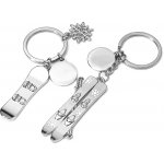 Přívěsek na klíče Kovový Lyže Snowboard – Zboží Dáma