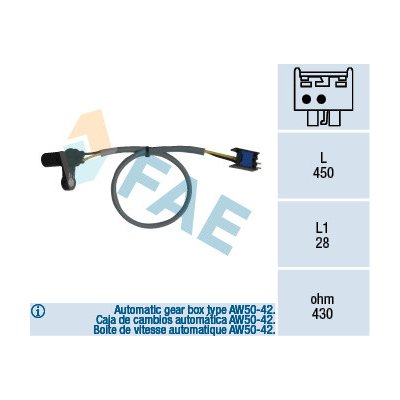 FAE Senzor otáček, automatická převodovka 79126 – Zboží Mobilmania