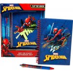 ToyCompany Kroužkový flip blok diář Spiderman A5 + 6 barevná propiska