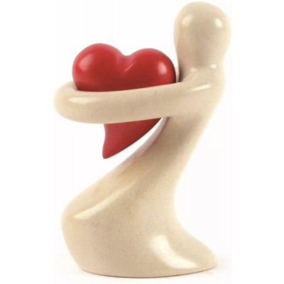 El Puente Figurka se srdcem v náručí z mastku z Keni, 8 cm