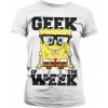 Dámské tričko s potiskem SpongeBob Squarepants Geek Of The Week Girly White