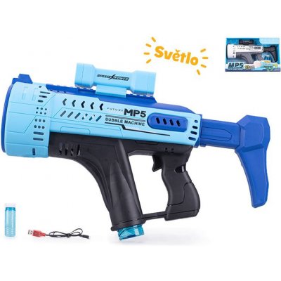 Bublifukovač pistole MP5 44cm na baterie se světlem – Zboží Dáma
