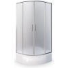 Sprchové kouty Roth Čtvrtkruhový sprchový kout RAVENNA v setu s polohlubokou vaničkou 80 x 80 cm Brillant Sklo MATT GLASS Univerzální 4000900