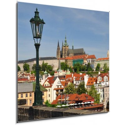 Obraz 1D - 50 x 50 cm - Prague, Charles bridge, Vltava river, St. Vitus cathedral Praha, Karlův most, Vltava, katedrála sv. Víta – Hledejceny.cz