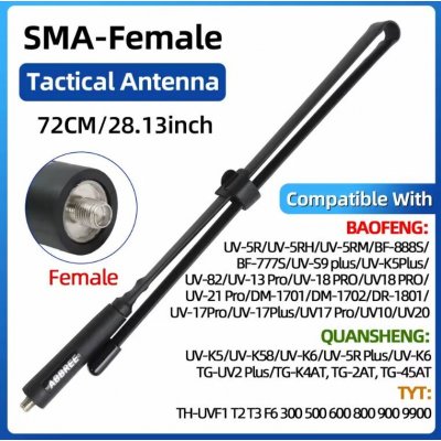 ABBREE ABREE Anténa AR-152A taktická skládací dualband SMA-F 72 cm – Zboží Živě