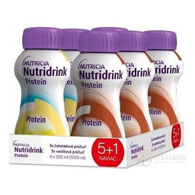 NUTRIDRINK PROTEIN S PŘÍCHUTÍ VANILKOVOU 3X200ML + NUTRIDRINK S PŘÍCHUTÍ ČOKOLÁDOVOU 3X200ML – Hledejceny.cz