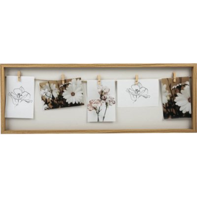 Multirámeček pro 5 fotek Natur s dřevěnými kolíčky 70x25 cm – Zboží Živě