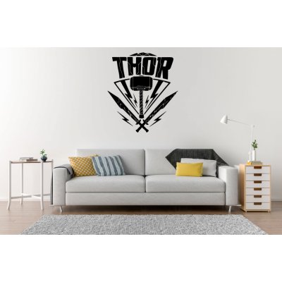 Lepy.cz Samolepka na zeď Thor - znak, rozměry 35x40cm Černá – Zboží Mobilmania