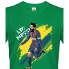 Pánské tričko s potiskem Bezvatriko.cz pánské tričko Lionel Messi Canvas pánské tričko s krátkým rukávem 1877 zelená