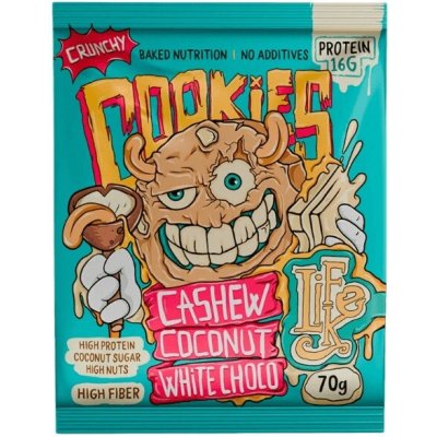 Lifelike Cookies kešu, kokos a bílá čokoláda 70 g – Zboží Dáma