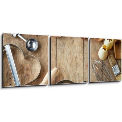 Obraz 3D třídílný - 150 x 50 cm - kitchen utensil kuchyňské nádobí – Zbozi.Blesk.cz