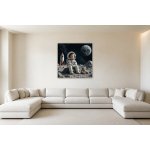 Obraz na plátně – Malý astronaut s plyšovým kamarádem 135 × 135 cm – Hledejceny.cz