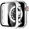 Obal a kryt k chytrým hodinkám AW Lesklé prémiové ochranné pouzdro s tvrzeným sklem pro Apple Watch Velikost sklíčka: 38mm, Barva: Bílé tělo / stříbrný obrys IR-AWCASE002