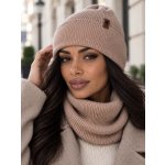Fashionweek Dámský viskózový komplet čepice + nákrčník S3121 Capuccino – Hledejceny.cz